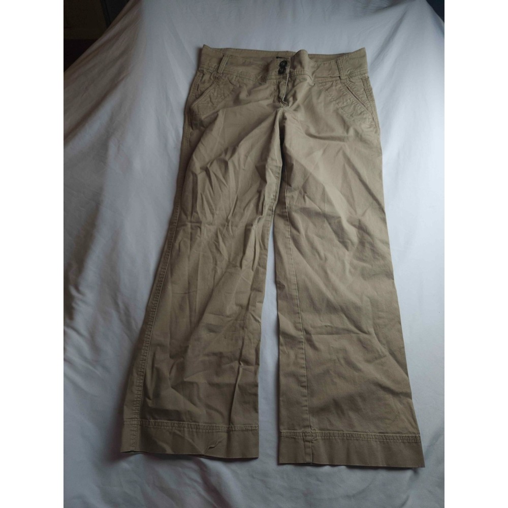 New York & Company‎ Pants Womens Size 14P Khaki Woven Wide Leg Classic Corporate
